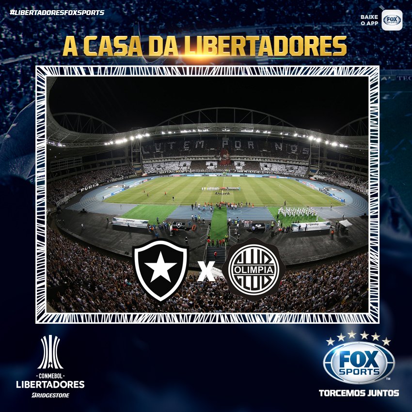 SportsCenterBR's tweet photo. 🏟 🌟 É pra lotar o Niltão na quarta, torcida alvinegra! Se você estará presente no jogo, dá RT! #LibertadoresFOXSports https://t.co/KTtZ5mwotd