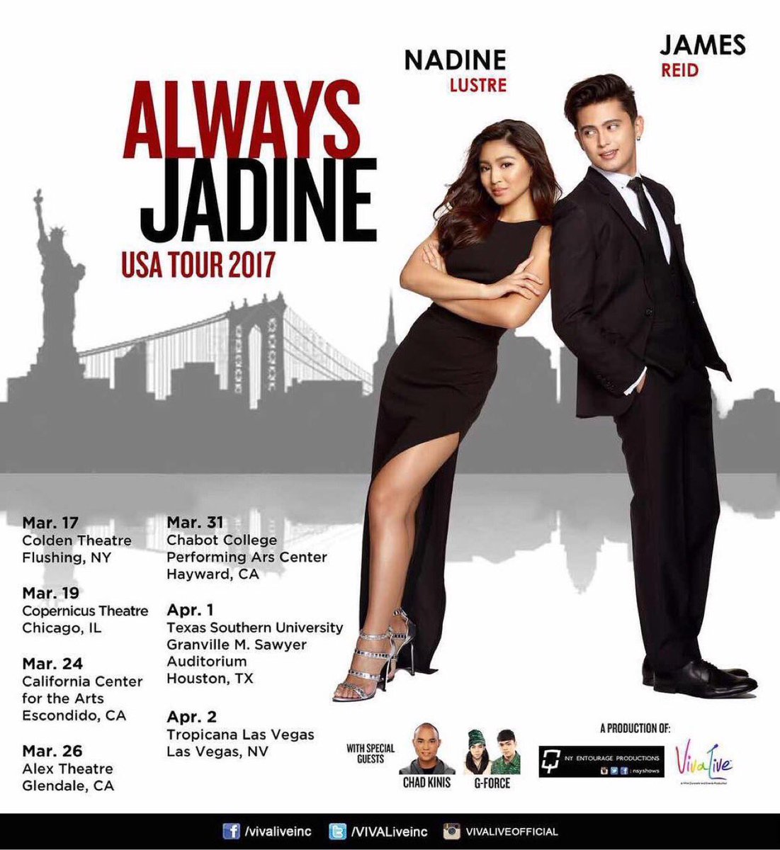 WeLoveJaDineSG's tweet image. Always JaDine USA Tour 
#KCAPinoyStar #NadineLustre
