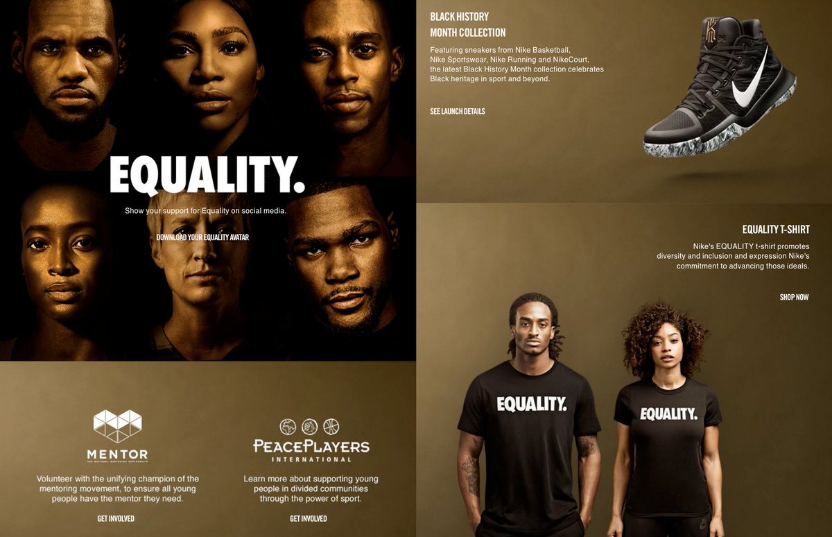 Nike launches the EQUALITY and Black History Month campaigns