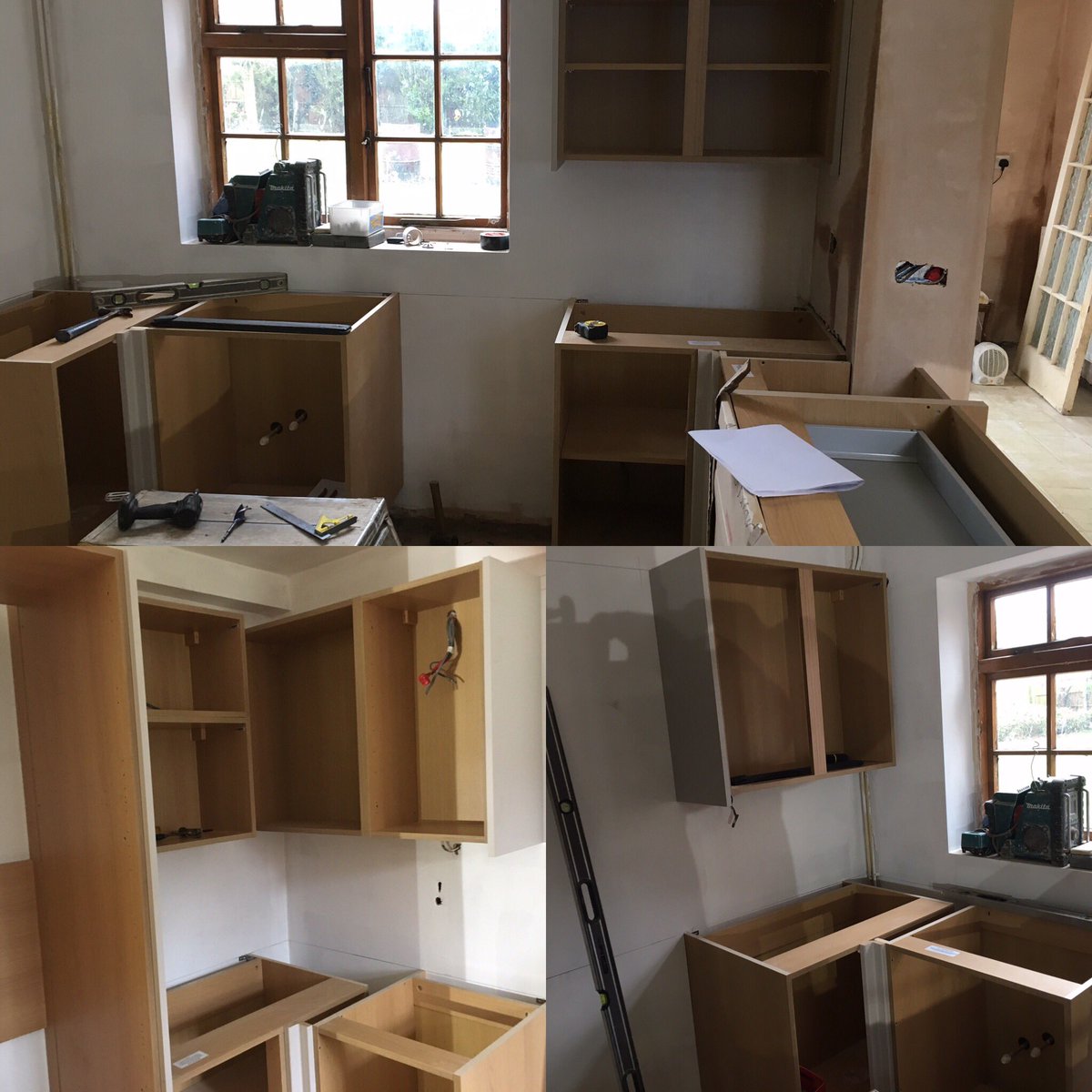 IdealBJS's tweet photo. Start of work on fitting a kitchen in Queniborough, Leicestershire. #firststage #kitchen #joinery #baseunits #wallunits #moretocome https://t.co/JTLcmWTqdd