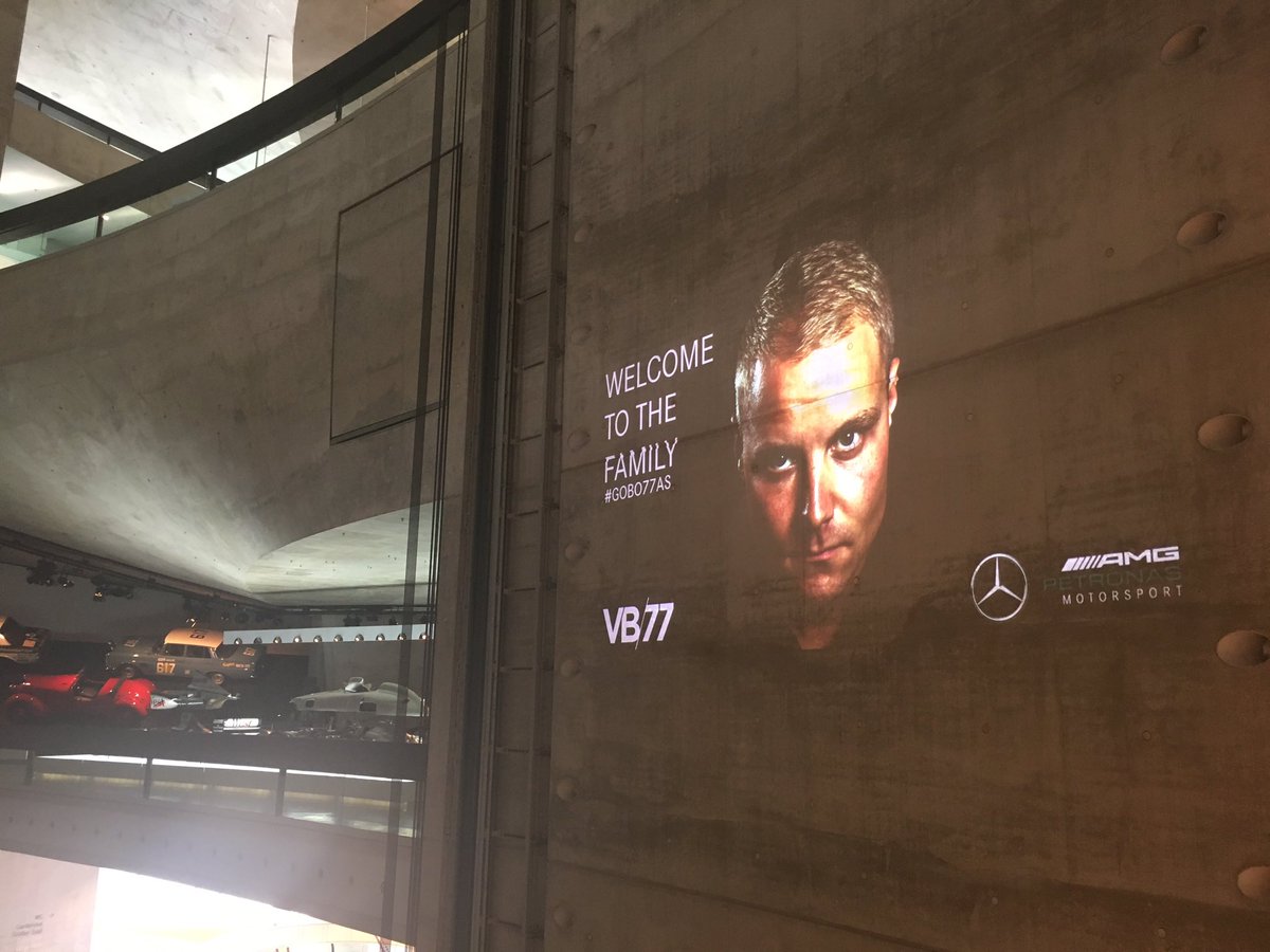 AmandaDCNN's tweet photo. Getting comfortable in his new surroundings! @valtteribottas immersing himself in the @mercedesamgf1 way #vb77 #gobo77as #CNNTheCircuit #f1 https://t.co/S4BKxiqhMh