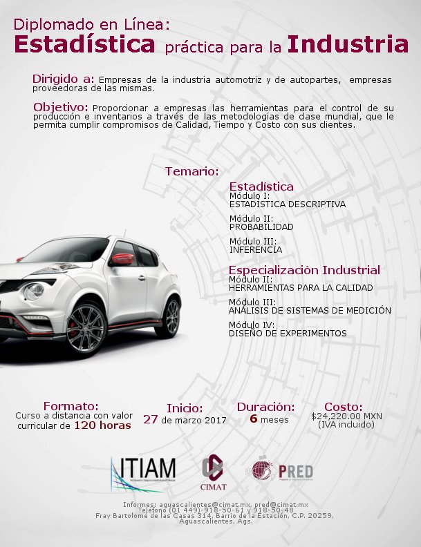 CimatAgs's tweet photo. Conoce nuestro diplomado en línea para la industria.
#PRED https://t.co/N5EKwe7657