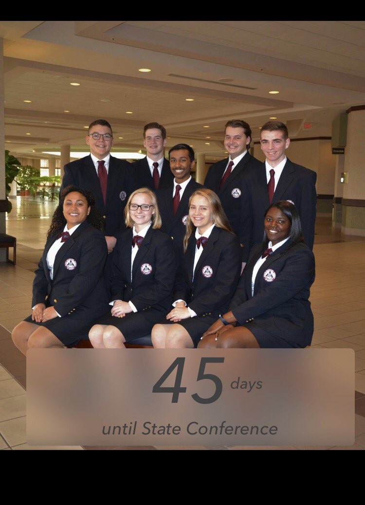 nc_hosa's tweet photo. 45 days until #nchosaslc41 your state officer team can't wait to see you there!! Who's gonna bring home the gold?? 🥇 https://t.co/3QwuGQxoEu