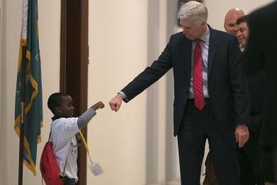 Newsweek's tweet photo. Michael Dorf: Supreme Court pick Gorsuch plays the press like a fiddle | Opinion https://t.co/wm2Bz8if60 https://t.co/suYDbvBsYR