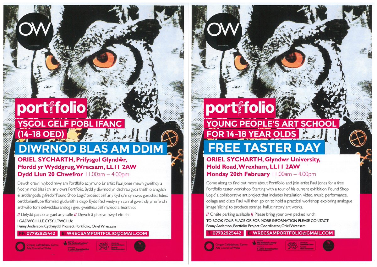 regionalprint's tweet photo. PORTFFOLIO FREE TASTER DAY for 14-18yrs at @OrielSycharth @OrielWrecsam Mon 20th Feb 11am-4pm Contact 07792925442 wrecsamportfolio@gmail.com https://t.co/BAPyUciB4r