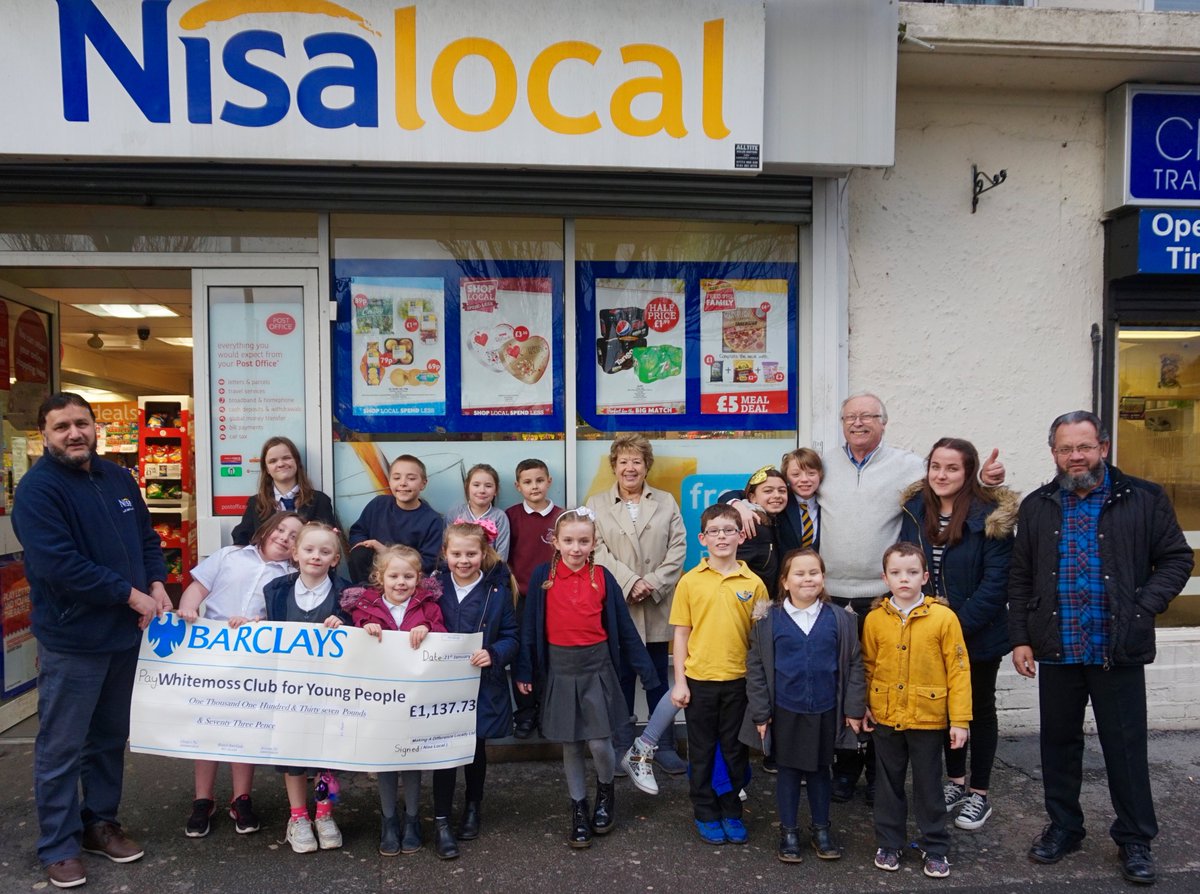 Thanks to <a href="/NisaLocally/">Nisa Local</a> for supporting one of our member youth clubs @WhitemossClub with a donation of over £1,137 - supporting #youngpeople