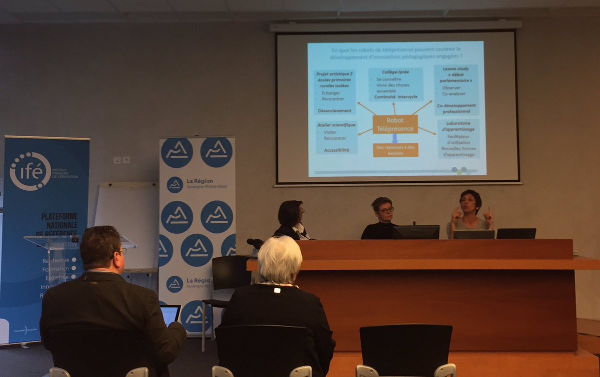 awabot's tweet image. &quot;Le robot de #telepresence est un outil et un soutien au service de l&apos;innovation pédagogique&quot; @cardielyon au séminaire #RobotAura #edtech