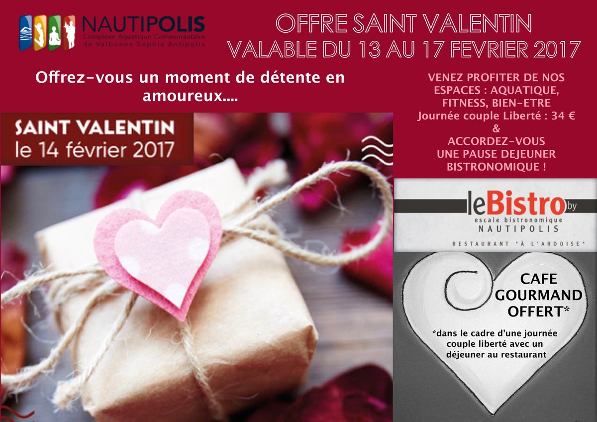 Valable du 13 au 17 février inclus
Profitez de tous nos espaces &amp; déjeuner au bistro.
CAFE GOURMAND OFFERT
#saintvalentin #journeeenamoureux