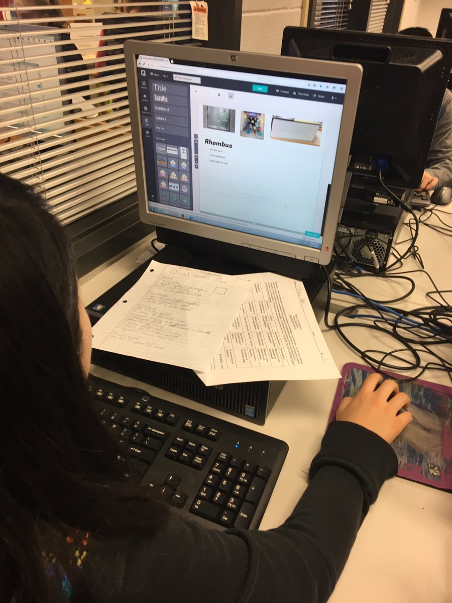 Mgolles_library's tweet photo. Math students learning about quadrilaterals! @LibrarianRTMS #thompsonjags #libraryrtms https://t.co/Cp5KTdwu9i
