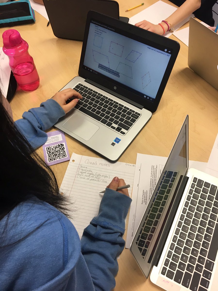 Mgolles_library's tweet photo. Math students learning about quadrilaterals! @LibrarianRTMS #thompsonjags #libraryrtms https://t.co/Cp5KTdwu9i
