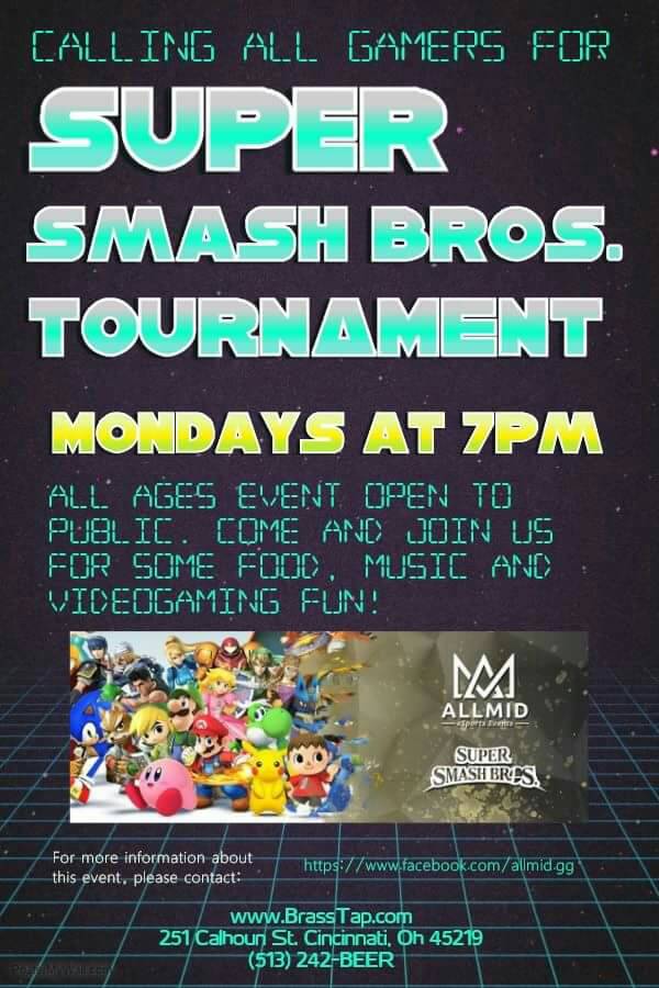 The Best Happy Hour in town!! $3 Local Drafts til 7pm. 

Super Smash Bros Tournament sign-ups start at 7pm. 

Industry Night from 9-close