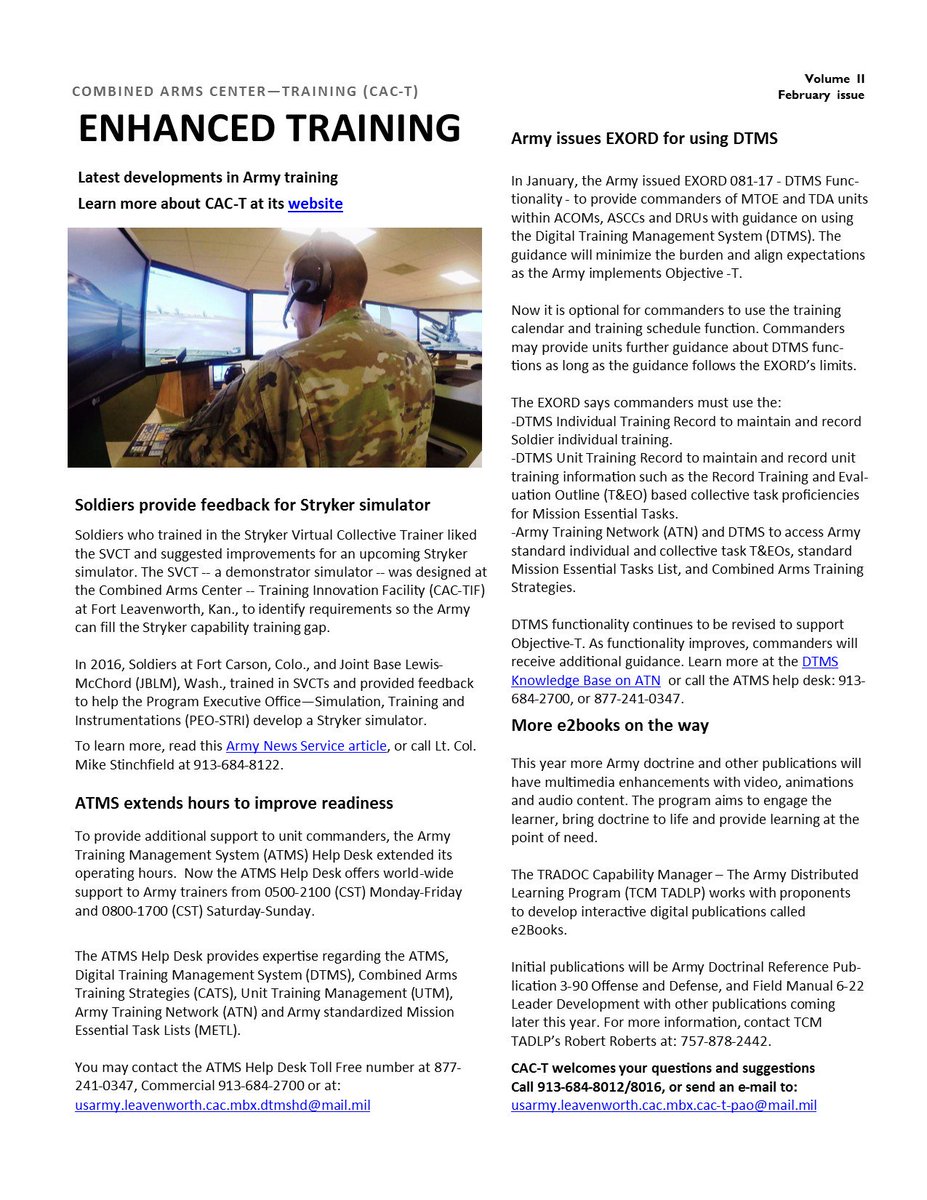 Cactraining Usarmy On Twitter Newsletter How Cac T Supports