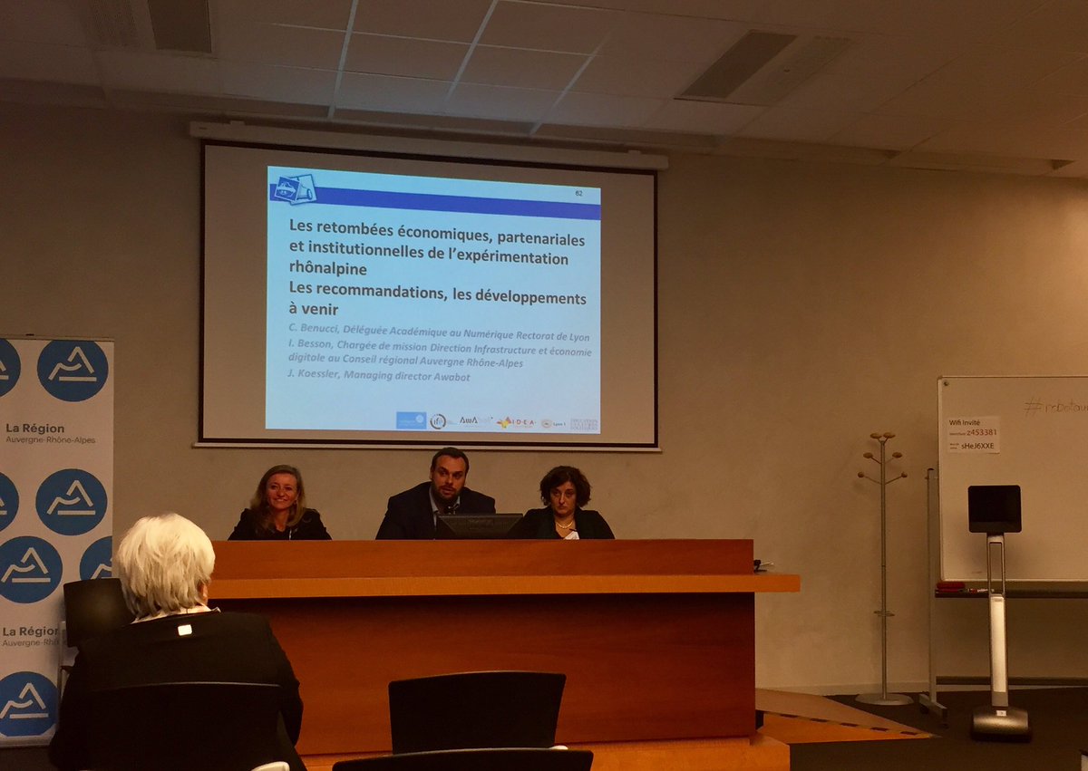 awabot's tweet image. &quot;L&apos;impulsion de la région @auvergnerhalpes pour le #RobotAura nous a permis découvrir le prisme du marché de la #telepresence&quot; @jkoessler