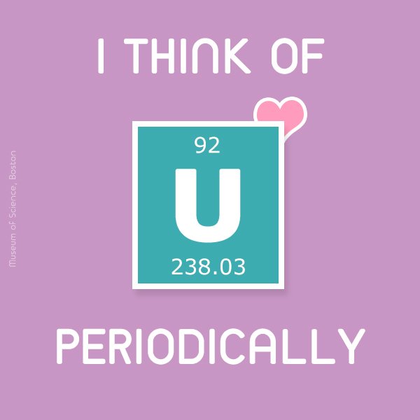 Museum Of Science I Think Of U Periodically Surprise Some You Love Today W Our Science Inspired Valentines T Co Z3jcs4h2cg