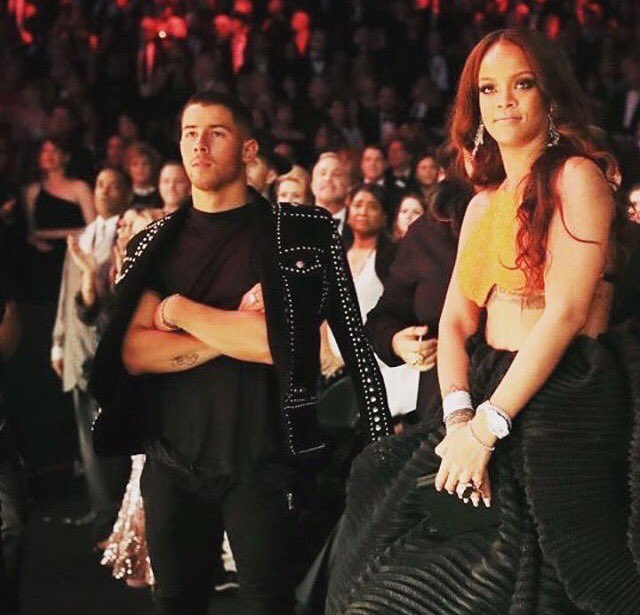IrelandJonas's tweet photo. Nick and riri at the Grammys last night!
#GRAMMYs @nickjonas @rihanna https://t.co/kpM3I3HTBM
