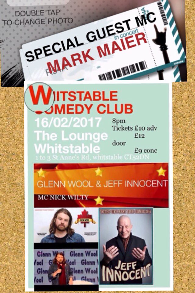 Whitstable Comedy (@whitstableinfo) on Twitter photo A special comedy night on Thurs 16th Feb with best live comic 2016 <a href="/InnocentJeff/">Jeff Innocent</a> Canadian super comic <a href="/GlennWool/">Glenn Wool</a> PLUS guest MC <a href="/MarkMaier/">markmaier</a> A special comedy night on Thurs 16th Feb with best live comic 2016 <a href="/InnocentJeff/">Jeff Innocent</a> Canadian super comic <a href="/GlennWool/">Glenn Wool</a> PLUS guest MC <a href="/MarkMaier/">markmaier</a>