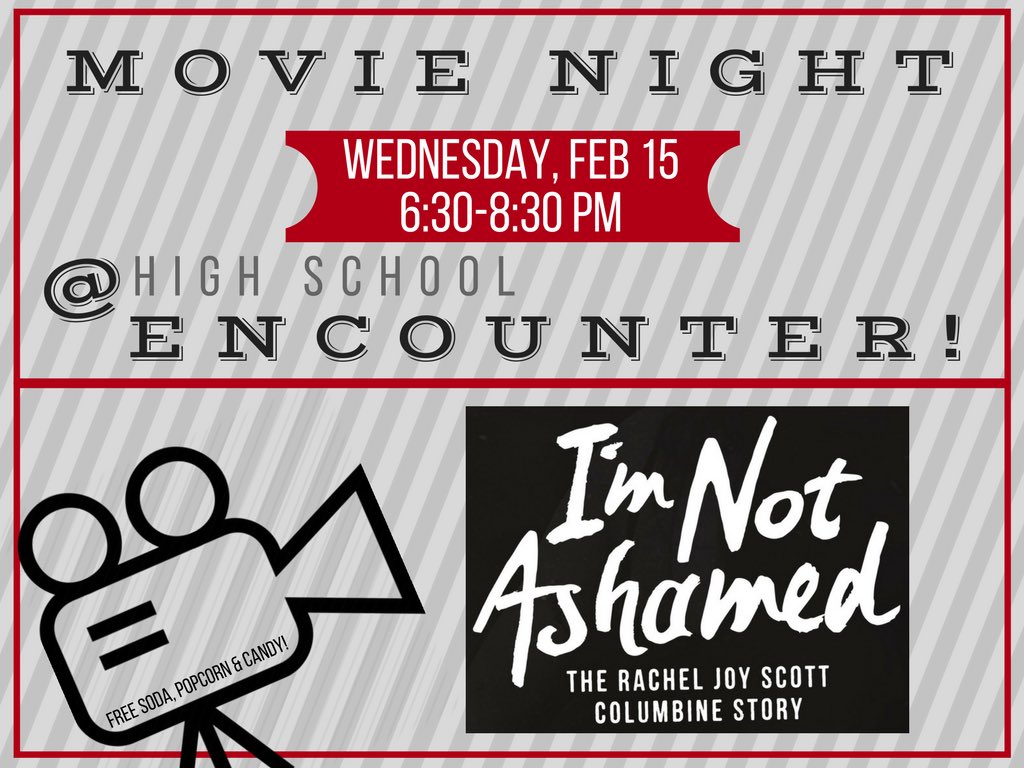 BransonStudents's tweet photo. MOVIE NIGHT THIS WEDNESDAY! #freemovie #freepopcorn #freesoda #freecandy #imnotashamed #imnotashamedthemovie https://t.co/T2jdTbxQcX