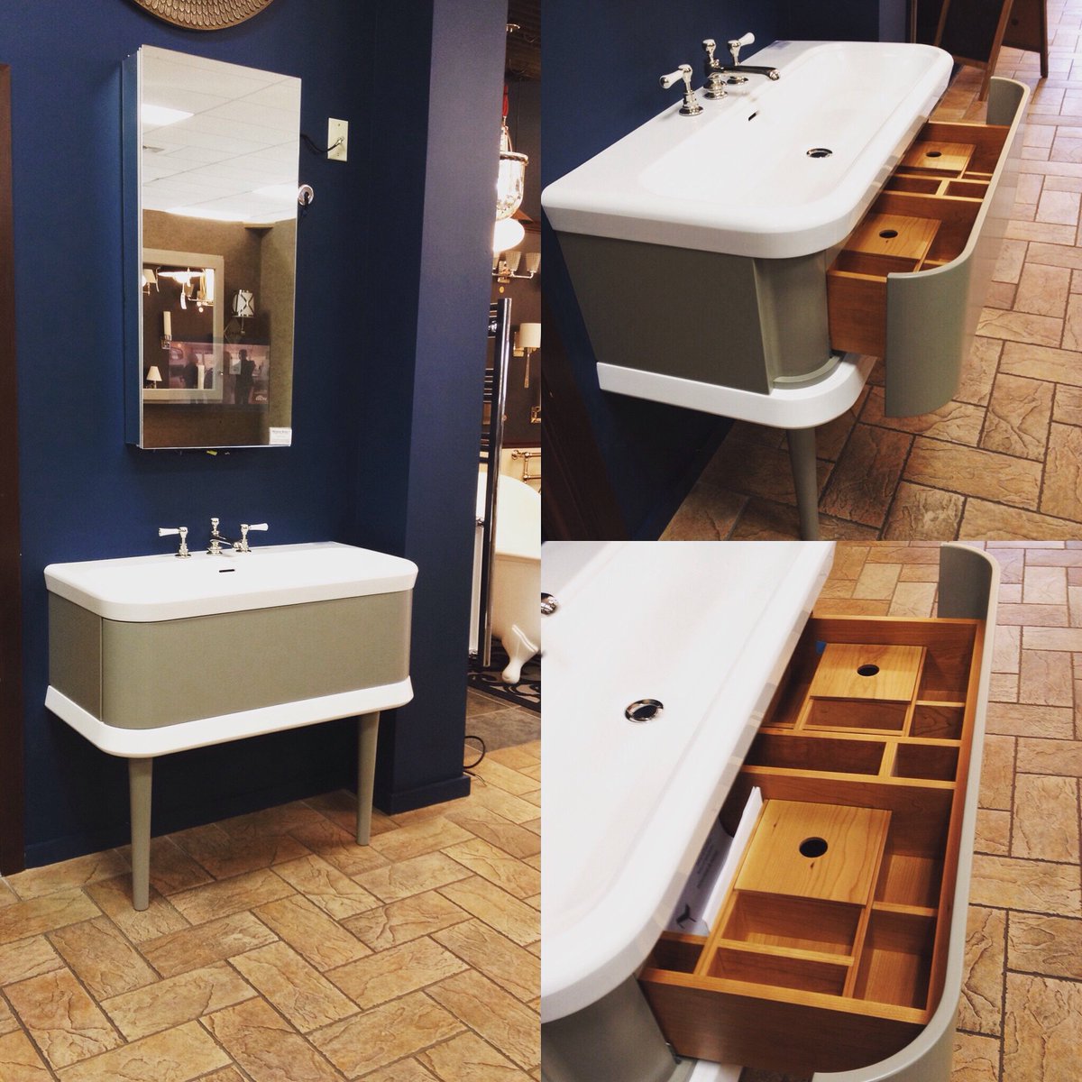 ModernSupplyCT's tweet photo. A great look! From Victoria + Albert Lario 100. Solid Cherry drawers. Just a wonderful Vanity! #newbathroom #vanity #nice #victoria+albert https://t.co/axTuFdVZvV