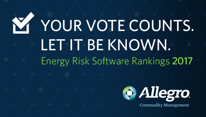 allegrodev's tweet photo. Be sure to cast your vote in this year's @RiskDotNet Energy Risk ETRM software rankings survey. Your vote matters: https://t.co/goY8aamL69 https://t.co/kuTXyEjcEn