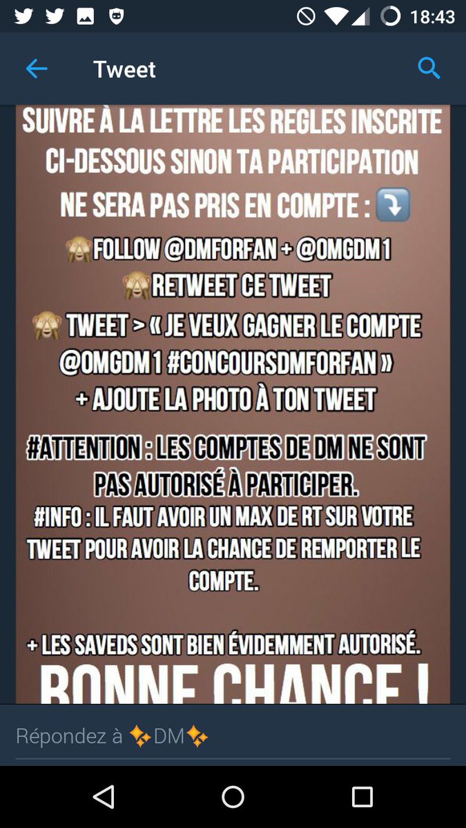 audreyxmalik's tweet photo. Je veux gagner le compte @OMGDM1 #CONCOURSDMFORFAN https://t.co/gj83vbYE9G