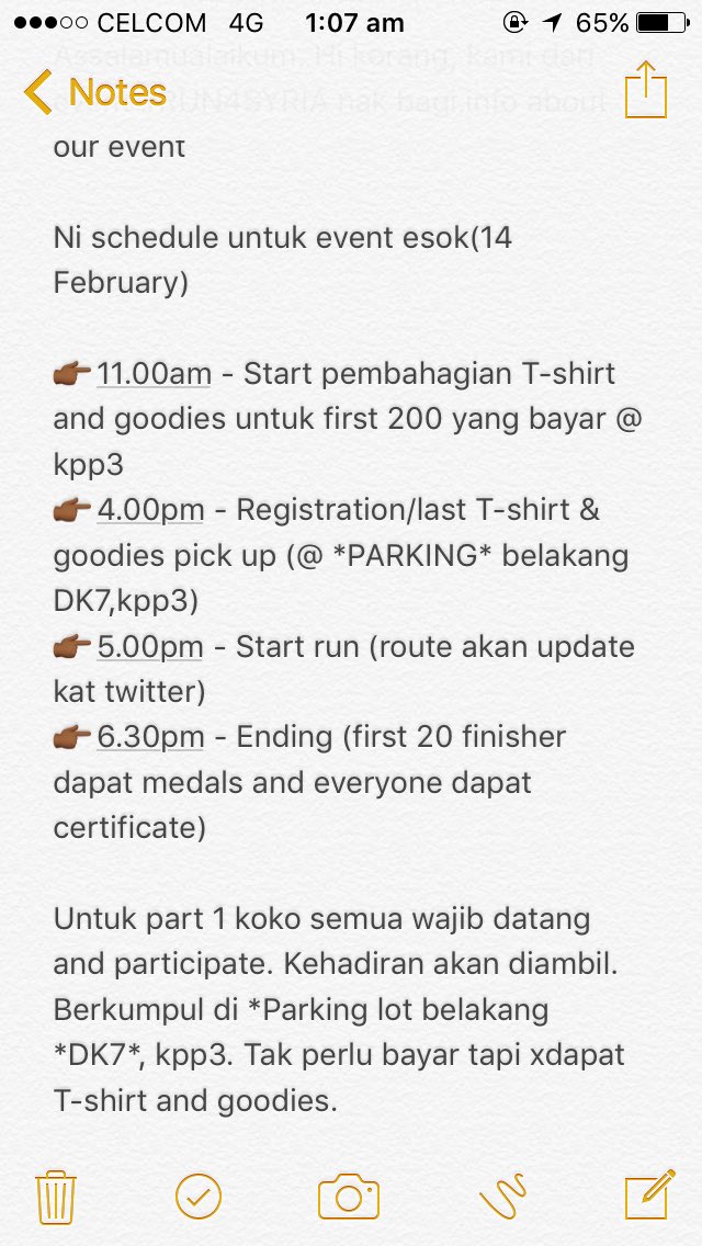 faaayyye's tweet photo. MANDATORY READ FOR #RUN4SYRIA PARTICIPANTS AND PART 1 STUDENTS!!! @komedlendu @MPPUiTMLendu @OfficialVIRAL17 https://t.co/Laj6JokOjV