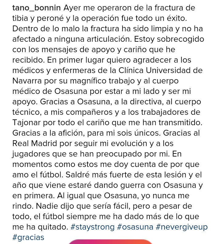 AnaVidondo's tweet photo. Que grande eres @Tano17b No te va a faltar apoyo nunca, Osasuna es tu casa! 💪💪💪 #AnimoTano https://t.co/SiV33QWw1G