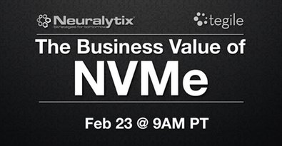 Tegile_EU's tweet image. What is the business value of #NVMe?  Find out in this webinar on Thursday, February 23:  bit.ly/Value-of-NVMe #StorageAdmin #datacenter