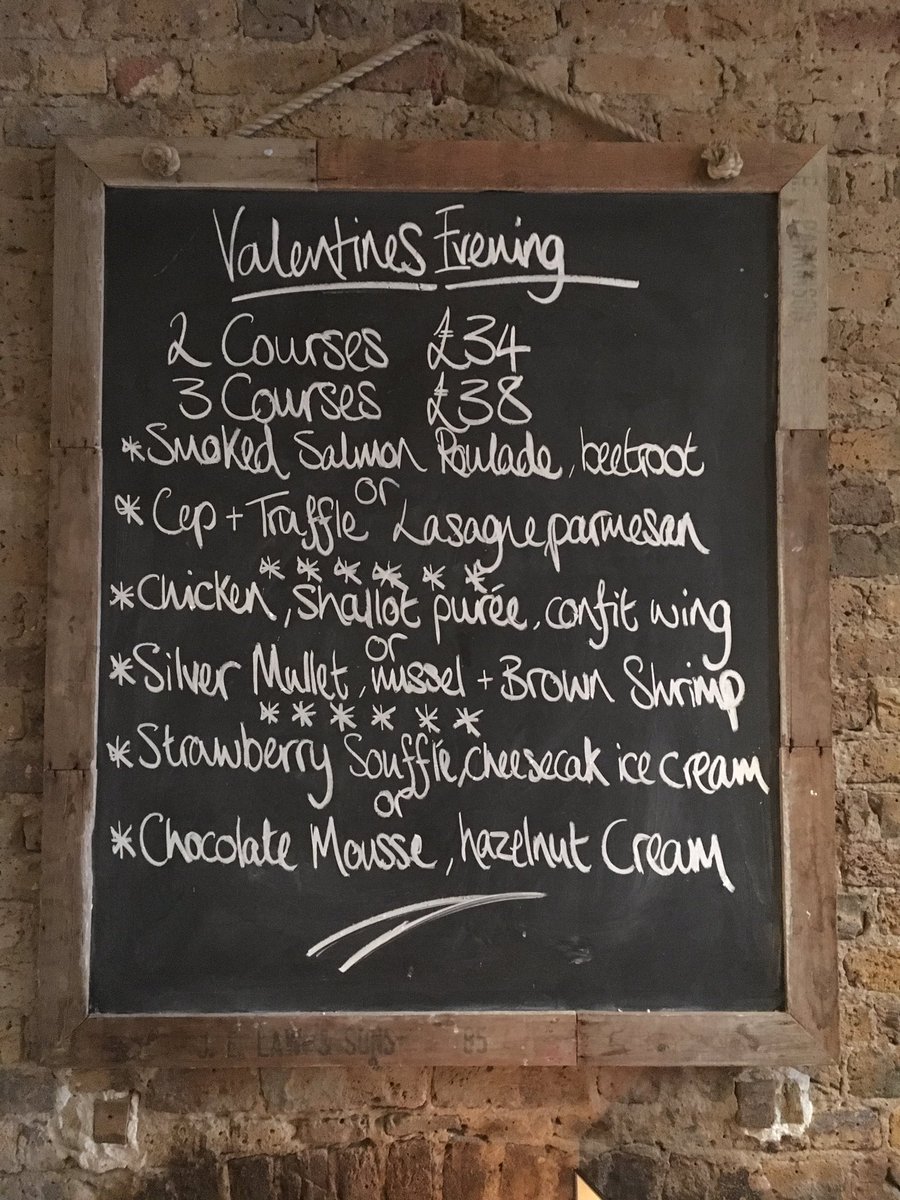 Still unsure of your plans tmr? Enjoy #ValentinesDay #setmenu to run alongside our a la carte: 2 courses £34 or 3 courses £38 #romanticpubs
