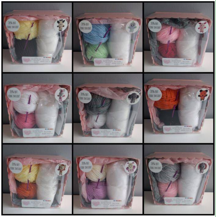 BuiltByBoo's tweet image. Here at Built By Boo we're very excited about our ever-increasing range of beautifully gift boxed animal crochet kits 💗
