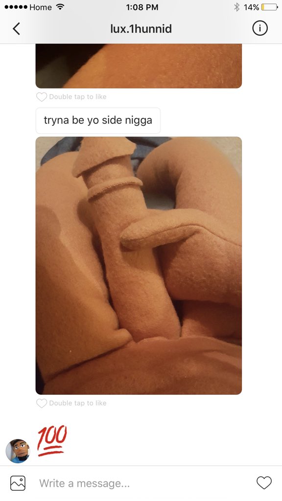 YALL! a fucking PUPPET just slid in my dms and sent me some dick pics ! I CANT MAKE THIS SHIT UP!!! 😂😂😂