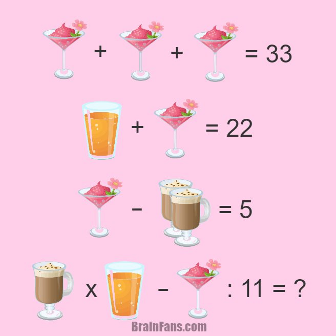 Math brain test Kids Riddles Logic Puzzle - BrainFans