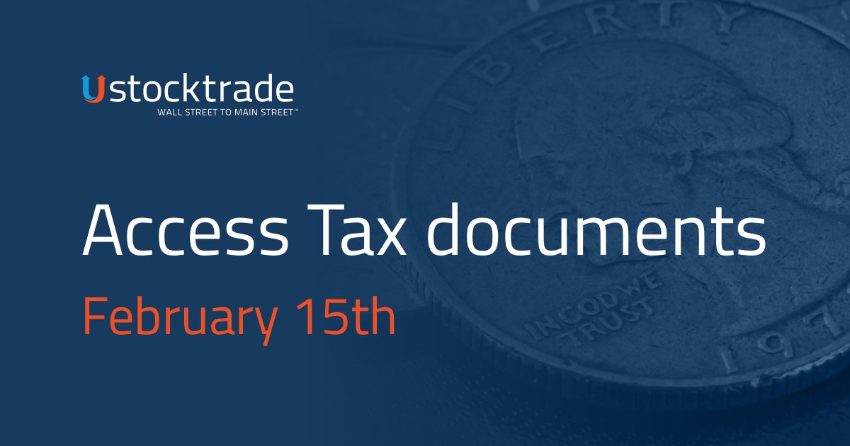 Ustocktrade's tweet image. Access your Tax documents by February 15th, 2017! Click here to learn more  ow.ly/9dRx308XXuF