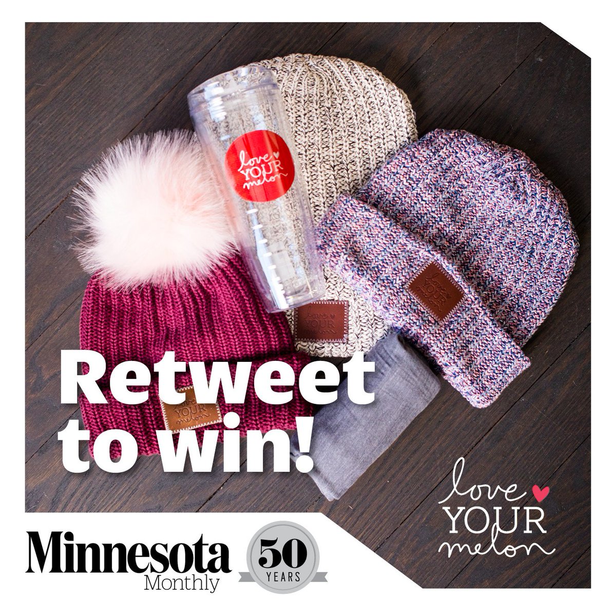 MNMOmag's tweet image. Week Five of #MNMO50 Giveaways! RETWEET this post to win a @LoveYourMelon care package valued at $160+. 1 winner chosen Wednesday, Feb. 15!