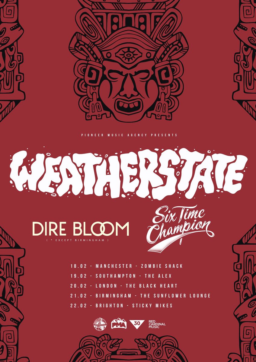 Tour with <a href="/Weatherstate/">WEATHERSTATE</a> starts Saturday! <a href="/thesemindsuk/">These Minds</a> were scared of a few beers so <a href="/direbloomband/">Dire Bloom</a> will be joining us instead!