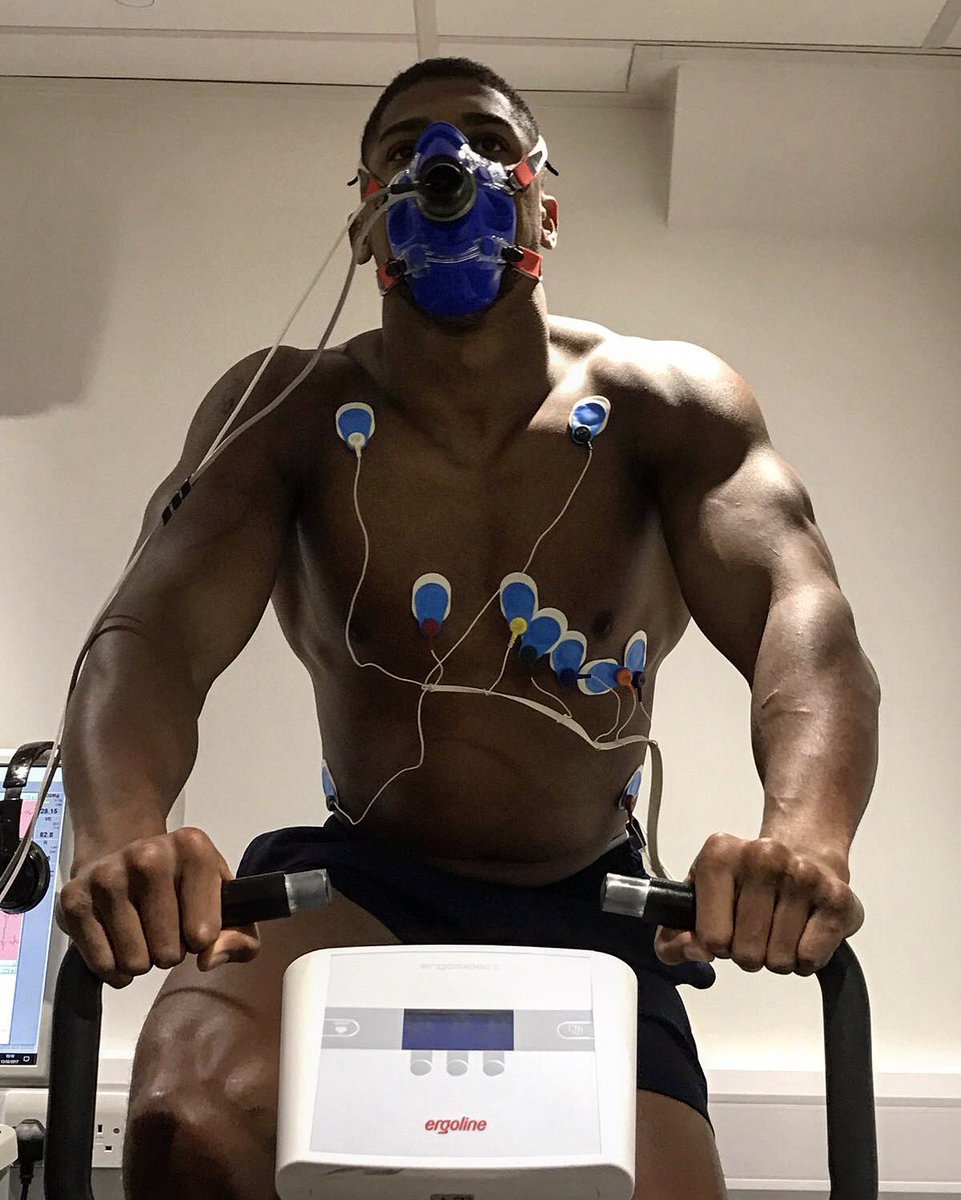 anthonyjoshua's tweet image. All wired up for fitness testing 📈📉