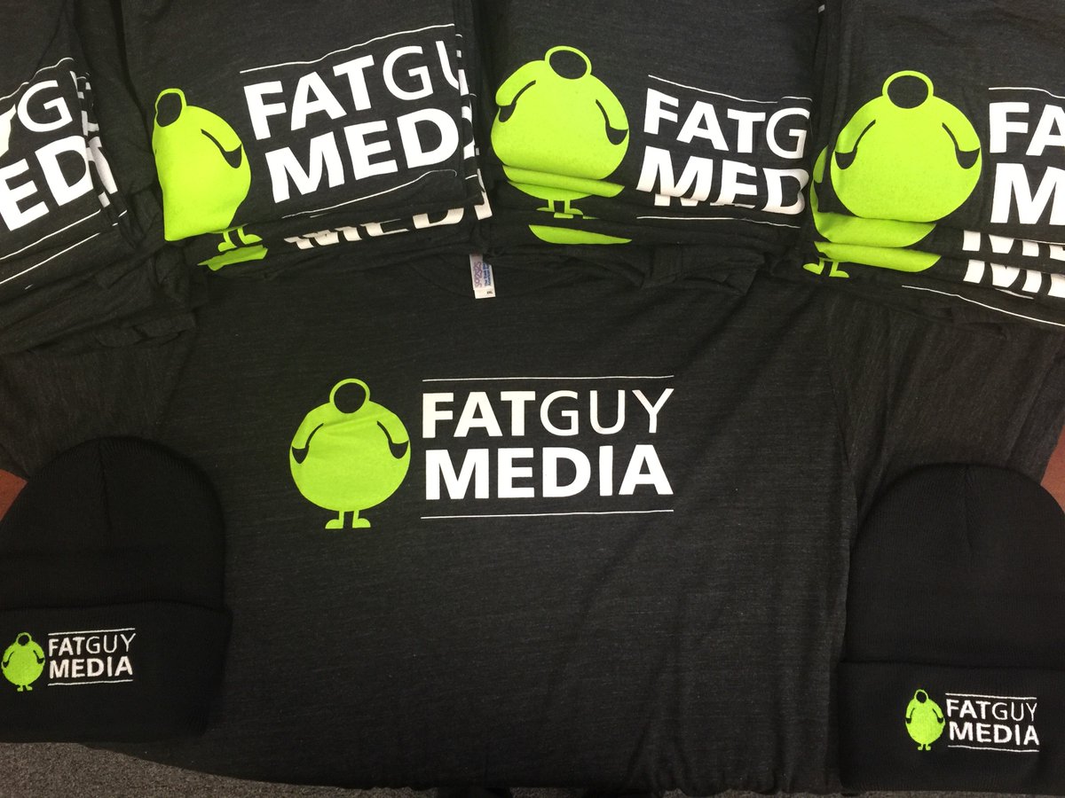 FatGuyMedia's tweet photo. Got some sweet new #FatGuyApproved swag thanks to @BrandedGear! Let us know if you'd rock one of these tees and we'll send one your way. https://t.co/CbtAGiLZ2M