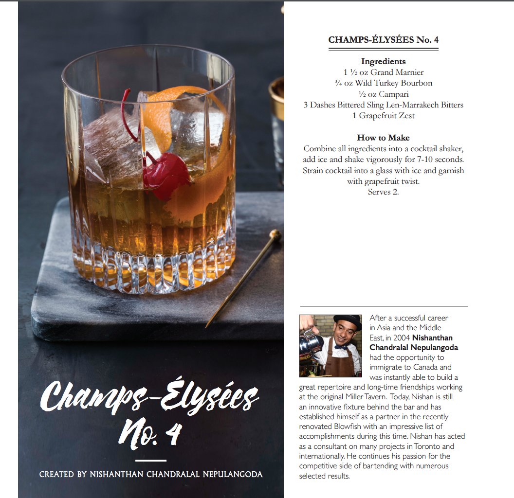 Toronto's Nishan Nepulangoda presents his "Champs Élysées No. 4" inspired by Grand Marnier &amp; Bittered Sling Bitters. Recipe: 📸 #LeGrandSling