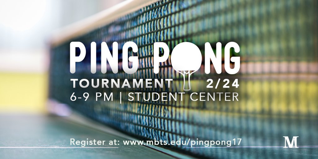 Do you have what it takes to be the next Ping Pong Tournament champ? Could you beat the unbeatable @_ChristanGeorge? mbts.edu/pingpong17