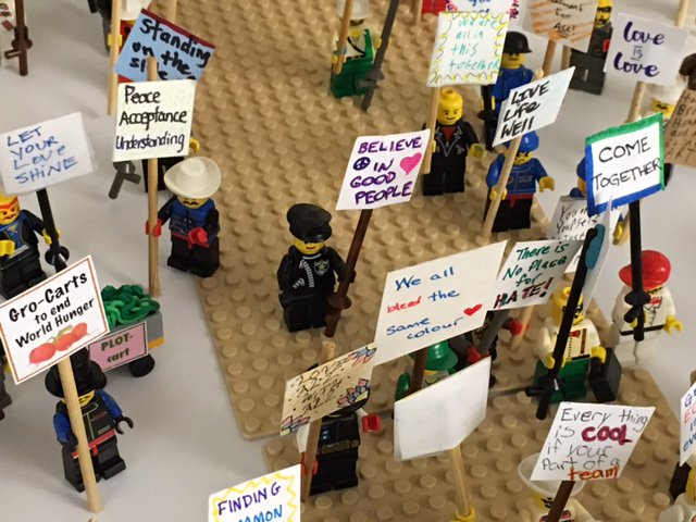 HerbertGroCart's tweet photo. Proud to have participated in Lego #Peace March with PLOT-cart and Lego friends in #SurreyBC. #gardening #foodismedicine #foodsecurity #food https://t.co/On37KVbKYe