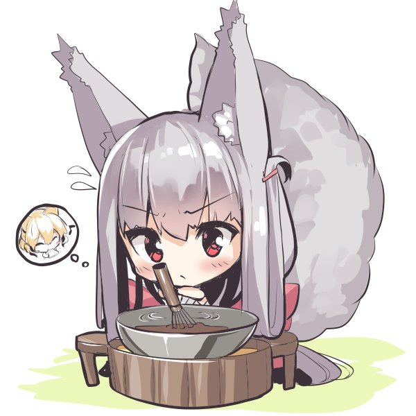 「深夜のひっそり落書き!今日は銀狐子さんの日常です!バレンタインデーですね!?バレ」|待蔵のイラスト