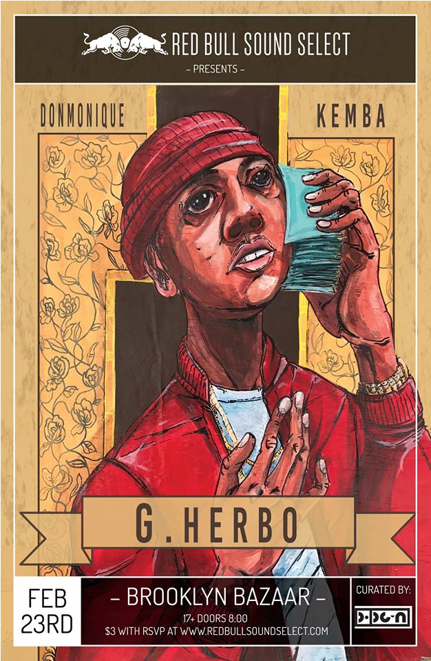 2/23 at <a href="/BKBazaar/">Brooklyn Bazaar</a> - PopGun Presents: G Herbo, DonMonique, Kemba
facebook.com/events/5906586…
Tix: bit.ly/2jQmh4V