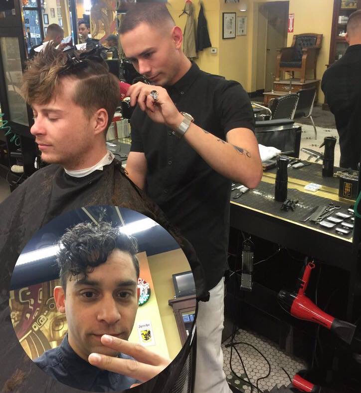 Thanks Justin P for the ⭐️⭐️⭐️⭐️⭐️ #Yelp review and before and after pics with you and Barber Austin!