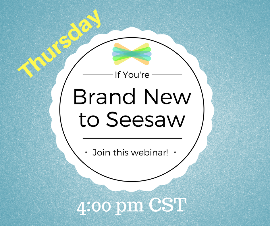 Designed for Ts brand new to Seesaw, this hands on session will go step by step. Invite a friend! attendee.gotowebinar.com/register/13087…