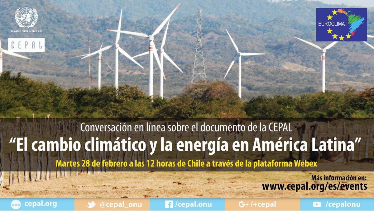 cepal_onu's tweet photo. Únete el 28 de febrero a un diálogo en línea sobre #cambioclimático y energía en A. Latina con expertos de #CEPAL: https://t.co/5Pp0IfpFH7 https://t.co/9COp4o9scN