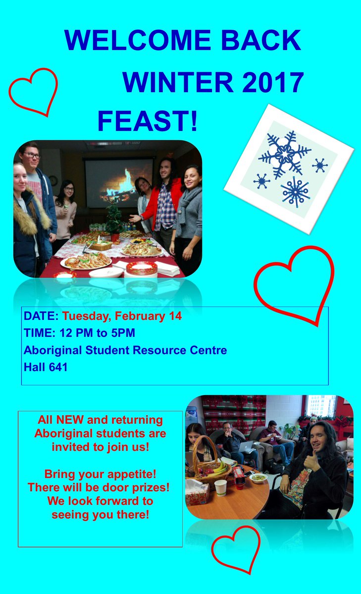 ASRCConcordia's tweet photo. Don't forget the day of love and feast tomorrow! Join us here at the ASRC anywhere between 12 noon and 5 pm! https://t.co/Bei7JsiLF6
