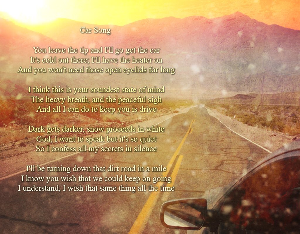 Song 12 of 13. Car Song, #onflorencestreet