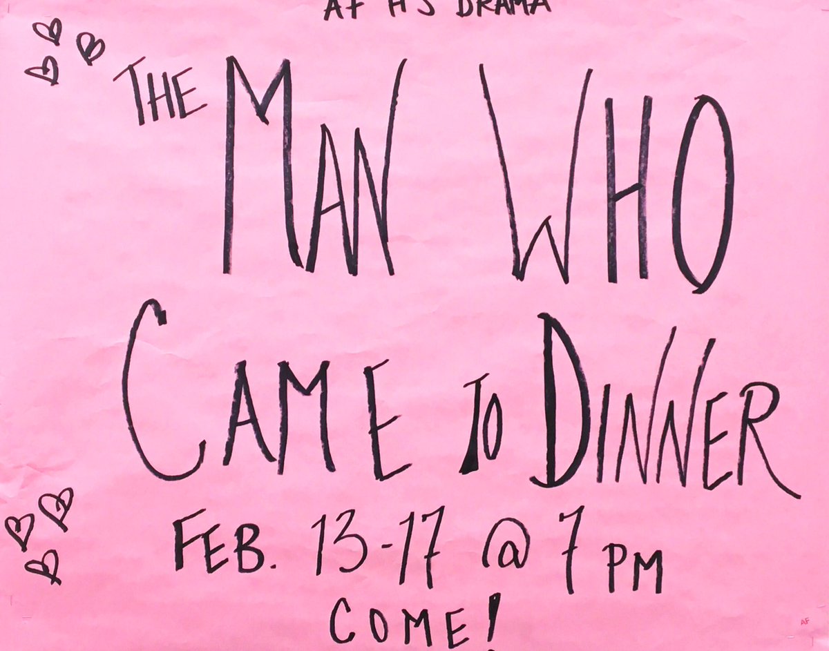 afhsstudentact's tweet photo. The Man Who Came To Dinner~starts TONIGHT!! https://t.co/JCGWusmMM3