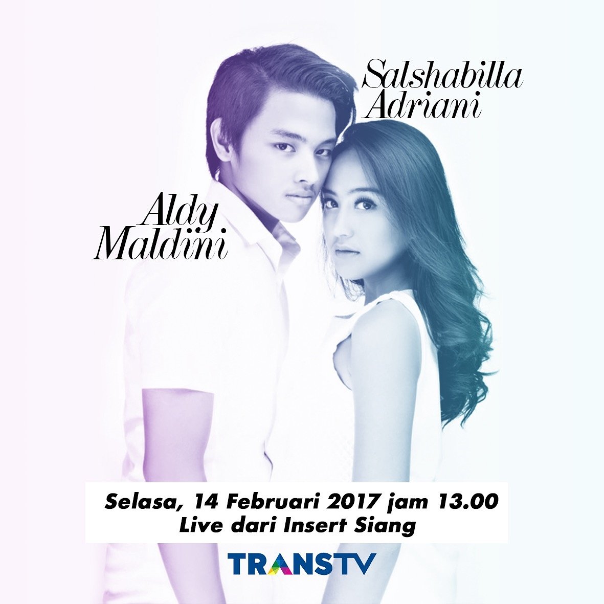 AngellAlika's tweet photo. @salshaabilaa dan @AlvaroMaldini1  Live dari Insert siang TRANS TV jam 13.00 Nonton ya😉 https://t.co/QVzKrJDRM0