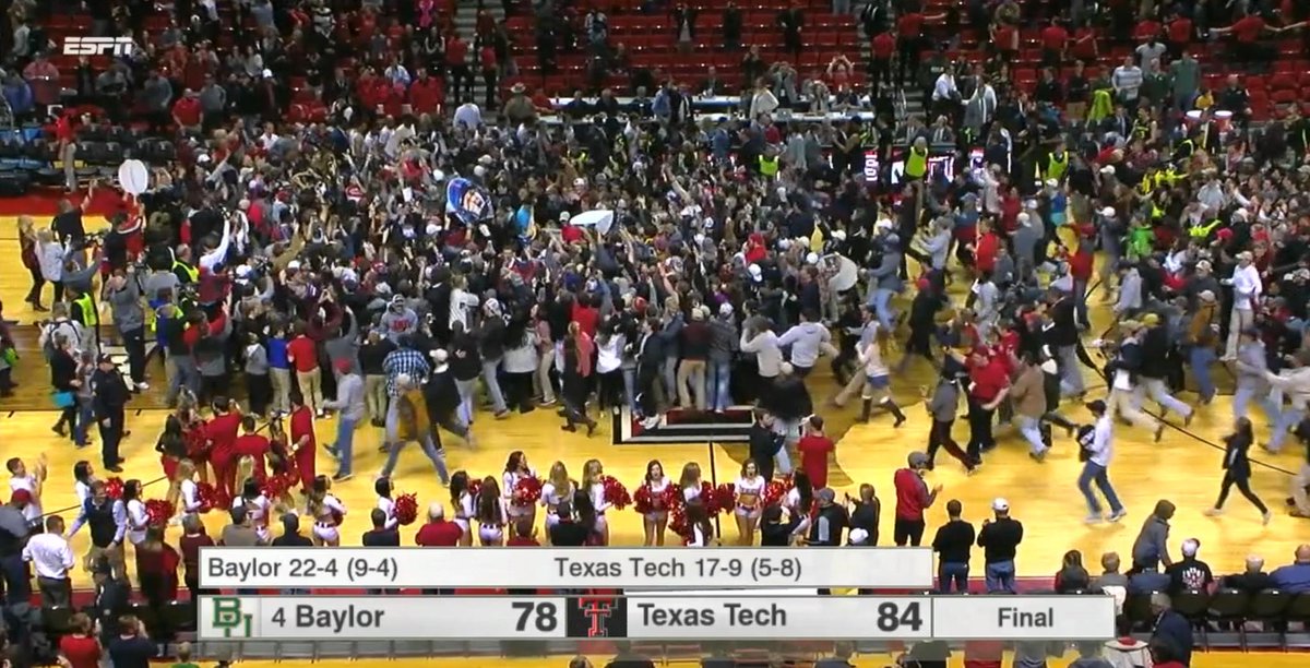 Court storm in Lubbock!

Texas Tech defeats an AP Top-10 team for the 2nd time this season.