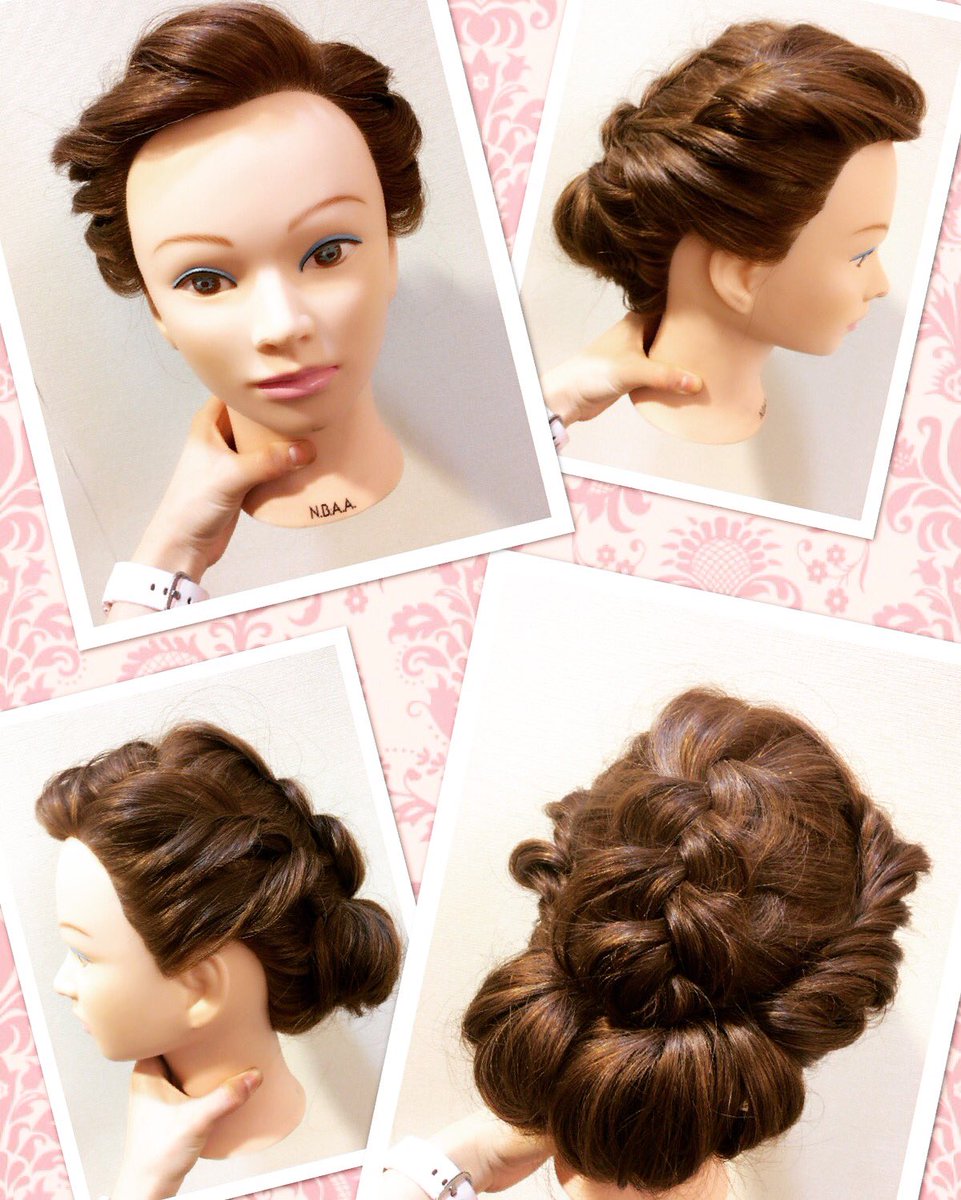 Miyuki على تويتر セット ヘアセット Hairsetting Hairset ヘアセット練習 練習 Practice Beauty ビューティー ねじり編み込み ギブソンタック 編み込み